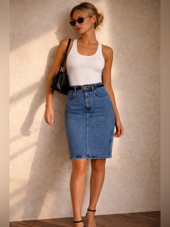 Acne Studios Dresses & Skirts - Acne Studios | Ilyssia Denim Pencil Skirt | Mid Blue | Size 34 (IT)
